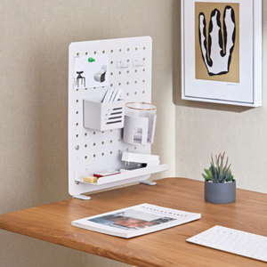 420x332x157mm Convenient Desk-Mounted Pegboard with Iron Frame Office Organizer for Desk Space-BPEG003 - Product Image 5