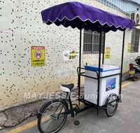 Vélo de vente ambulante de nourriture, chariot à glace, vélo avec congélateur solaire à vendre