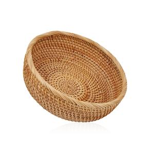 Corbeille à fruits ronde en rotin naturel, panier de rangement en osier tissé à la main pour la décoration de la salle à manger - Product Image 5