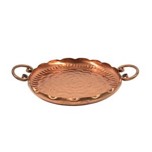 Bandeja de servicio de cobre de diseñador hecha a mano, plato hecho a mano de calidad superior, bandeja de servicio de cobre al por mayor con estilo clásico - Product Image 1