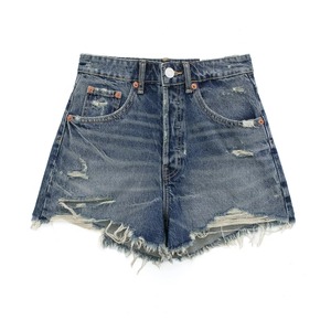 Vente en gros de shorts jeans unis pour femmes, nouveaux shorts d'été en jean personnalisés, shorts de qualité supérieure lavés pour femmes - Product Image 1