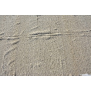 Tapis turc vintage 5,1x10 pieds, écologique, grand patchwork, avec envers en latex, en laine ombrée blanc-gris - Product Image 5