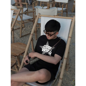 ODM OEM Teenagers Unisex Oversize Boxy T-<b>Shirt</b> <b>Waffle</b> Fabric Embroidered Custom Print Decoration Breathable Plus Size Short - Product Image 4