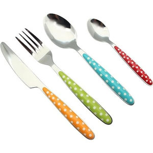 Gran oferta, juego de cubiertos con diseño impreso con bandera americana de mango de Metal, acabado plateado de acero inoxidable para restaurante de Hotel americano - Product Image 5