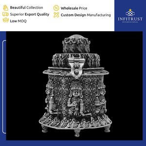Grande demande, meilleur fournisseur de Dabbi en argent sterling 925 de style antique avec idole de Krishna et finition oxydée artisanale - Product Image 2