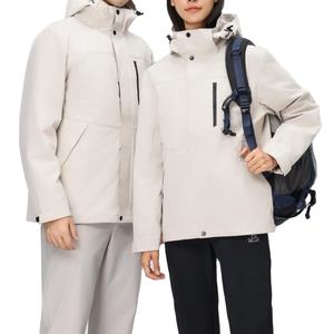 Veste d'hiver pour l'alpinisme, softshell trois en un, coupe-vent, imperméable, col montant, logo frontal, vêtements - Product Image 5