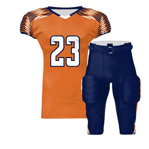 Uniforme de football américain à manches courtes de haute qualité, tissu respirant et confortable avec logo personnalisé, meilleur ensemble de vêtements - Product Image 6