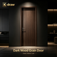 Porte intérieure moderne en chêne naturel de luxe K-draw, style Shaker, avec panneau personnalisé pour maisons résidentielles haut de gamme