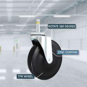 Tige en acier bronze robuste CCE 125 mm avec anneau en TPR anti-crevaison pour chariot - Product Image 3