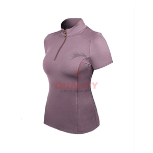 Women equestrian <b>horse</b> <b>riding</b> <b>top</b> athletic breathable fabric stylish stretch moisture wicking lightweight comfortable shirt - Product Image 4
