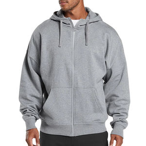 ซิปมีฮู้ดปรับแต่งได้, ทรงโอเวอร์ไซส์, ผ้าฝ้าย100%, สไตล์ซักกรดสำหรับผู้ชาย, กระเป๋าจิงโจ้และดีไซน์เฮฟวี่เวท - Product Image 1