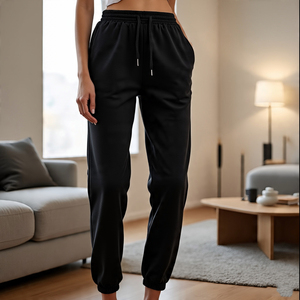 Venta al por mayor Cordón de la cintura pantalones de chándal Loose Fit Jogger pantalón pijama Mujeres Ropa deportiva Pantalones de chándal Señoras - Product Image 5