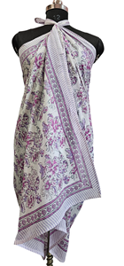 Sarong estampado a mano, sarong sanganeri estampado, sarong de algodón, pareo para mujer, bufanda hecha a mano, dupatta de algodón, pareo estampado de Jaipur - Product Image 3