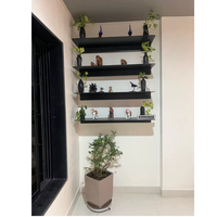 Étagère murale décorative DIY contemporaine et élégante, design léger en aluminium, éclairage LED doux, corps thermolaqué