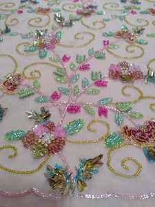 New Arrival Beaded Fabric Luxury Embroidery Beaded Lace Fabric <b>African</b> Sequin Fabric - Product Image 5