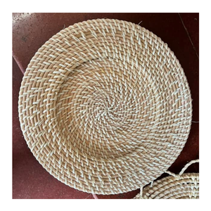 Natural Rattan <b>Placemats</b> Floral Charger Plate Handmade Rattan Table Accent Boho Chic Coastal Wedding Decor Eco-Friendly Set - Product Image 4