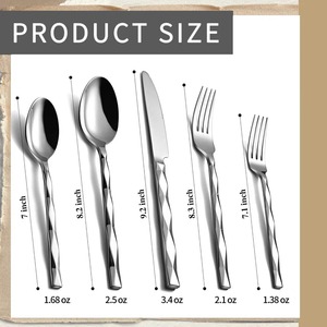 Ensemble de couverts en argent de qualité supérieure avec poignée de créateur Couverts élégants en acier inoxydable pour salle à manger de luxe Mariage Maison Restaurant Utilisation - Product Image 3