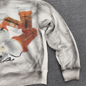 Custom Streetwear Distressed <b>Spray</b> <b>Paint</b> Pullover Hoodie DTG Print Regular Fit 100% Cotton Winter Men's - Product Image 4