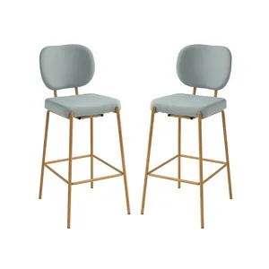 Nouveaux pieds en métal doré enduit de poudre Tabourets de comptoir tabourets de bar avec siège en mousse pour la maison magasin de cuisine élégant pour une utilisation assise au bar - Product Image 1