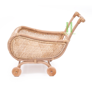 รถเข็นเด็กทำจากหวายธรรมชาติรถเข็นตุ๊กตาผ้าทอจาก hnh CRAFT เป็นมิตรกับสิ่งแวดล้อม - Product Image 3