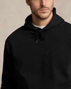 Sudadera con capucha negra para hombre con tejido polar suave y bolsillo canguro para uso diario informal moderno de Marfa International - Product Image 3