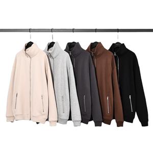 Sudadera con capucha de lana polar personalizada de gran tamaño para hombre de alta calidad, cómoda cremallera completa con cuello levantado y hombro caído 100% algodón - Product Image 1