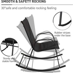 Modern Lightweight Rocking <b>Chair</b> with Breathable Mesh Fabric Waterproof and Durable Steel Frame for Hotels Apartments <b>Patios</b> - Product Image 2