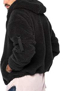 Chaqueta de abrigo con mangas gruesas y largas, ajuste holgado fresco para hombres al aire libre, sólido - Product Image 2