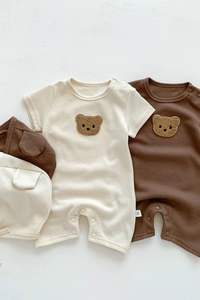 Mono de Bebé Personalizado al por Mayor, Mono de Manga Corta con Botones a Presión, de Spandex/Fibra de Bambú, con Estampado Lindo, Traje para Recién Nacido, al por Mayor - Product Image 5