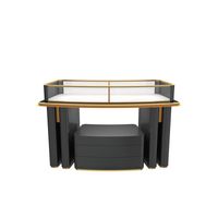 Vitrine de bijoux noire directement vendue en usine Vitrine de bijoux moderne avec éclairage LED en verre trempé et design en métal