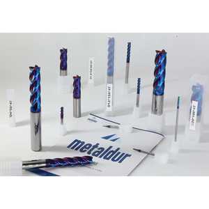 METALDUR 12*75 4-FLUTE Nano Coated Blue Flat Fraise 65HRC 65HRC NANO COATED - Product Image 1