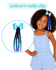 Clips para Cabello Coily Unicorn, Clip Coily Multicolor Ombre, Material Sintético para Extensiones de Cabello - Product Image 1