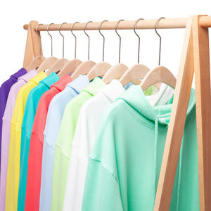 Alta calidad Color sólido gota hombro 400g 100% algodón Unisex sudaderas con capucha de gran tamaño hombres sudaderas con capucha - Product Image 4