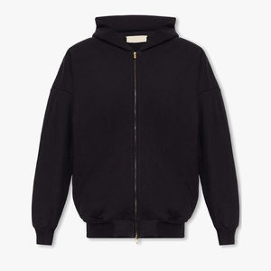 Sweat à capuche unisexe pour homme, lourd, uni, d'hiver, à fermeture éclair, avec col montant, en tissu polaire, impression numérique - Product Image 6