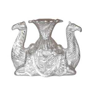 Statue de paon dansant artisanale en métal de qualité supérieure avec finition argentée et détails de bijoux éclatants pour la maison ou le bureau - Product Image 5