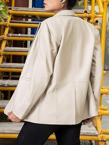 Chaqueta de piel de cordero de gran tamaño para mujer, abrigo informal de negocios, chaqueta de mujer de talla grande - Product Image 6