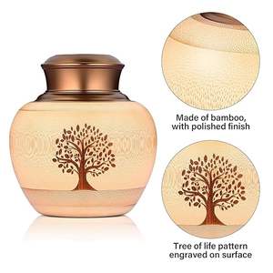 โกศไม้ไผ่สำหรับบรรจุอัฐิมนุษย์ ผู้ใหญ่ หญิง ชาย โกศตกแต่งลายต้นไม้แห่งชีวิต - Product Image 1