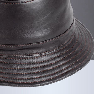 Chapeau seau en cuir PU, unisexe, élégant, de haute qualité, pour l'extérieur, imperméable, vente en gros, chapeaux seau personnalisés de styliste, 2023 - Product Image 6