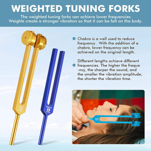 QNQ 7 Chakra Tuning Fork Set Mano de obra fina Curación de ADN Terapia de meditación Yoga con 1 Soul Purpose Manual Fuente de alimentación - Product Image 4