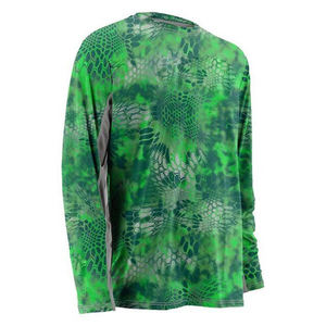 Camiseta Deportiva de Manga Corta para Hombre, Negra y Verde, con Estampado por Transferencia de Calor, Spandex/Poliéster, Secado Rápido, Antibacteriana, Transpirable, para Pesca - Product Image 4