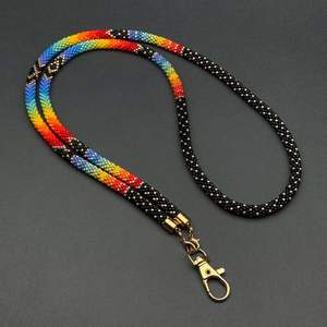 Accepter les lanières de cou de perles de rocaille de conception personnalisée lanière perlée de 18 pouces de long avec des perles de rocaille pour les badges - Product Image 1