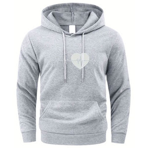 เสื้อฮู้ดพิมพ์ลายคุณภาพสูง ผลิตจากผ้าโพลีเอสเตอร์/คอตตอนผสม ระบายอากาศได้ดี แห้งเร็ว เหมาะสำหรับผู้ชาย สวมใส่สบายในฤดูหนาว - Product Image 3