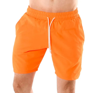 Pantalones Cortos Casuales de Malla de Poliéster Personalizados de Alta Calidad para Hombre, Transpirables, con Cordón Ajustable y Estampado Sólido - Product Image 1