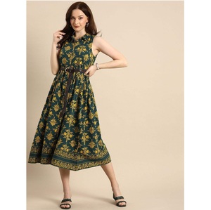 Vestido MIDI de algodón cómodo y transpirable de alta demanda para uso diario y ocasiones especiales disponible a precio de exportación - Product Image 1