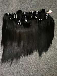 Extensiones de cabello Remy de trama vietnamita virgen 100% al por mayor hueso de doble estirado recto 20-28 pulgadas color más oscuro solo trenzado - Product Image 3