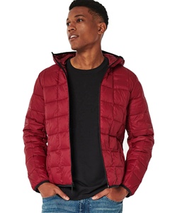 Veste matelassée à capuche sur mesure de haute qualité pour homme, super douce avec col montant, poches latérales, vente en gros de vestes à bulles - Product Image 4