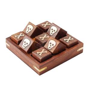 <b>Retro</b> Handcrafted Wooden Tic Tac Toe Classic Tabletop Game Family Fun Mind Challenge Interactive Play - Product Image 6