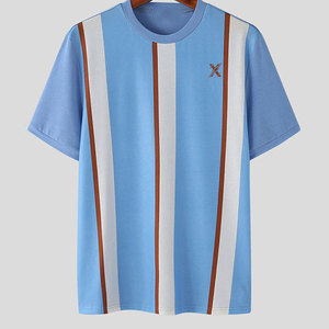 T-shirt pour homme coupe classique en tissu léger polyester/coton, manches courtes, col rond, séchage rapide, écologique, pour un usage décontracté - Product Image 1