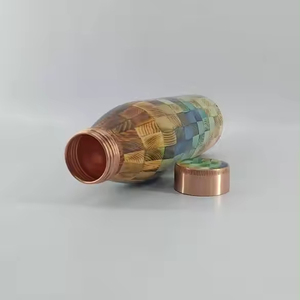 Botella de Agua Ayurvédica Ecológica de Cobre Puro 100% Impresa, 900 ml, a Prueba de Fugas, para Yoga - Product Image 1