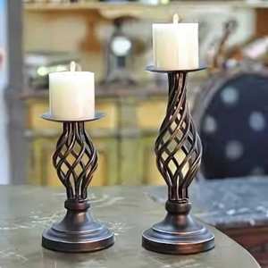 Portavelas de Metal hecho a mano de primera calidad, soporte votivo de decoración rústica para el Festival de bodas en casa - Product Image 4